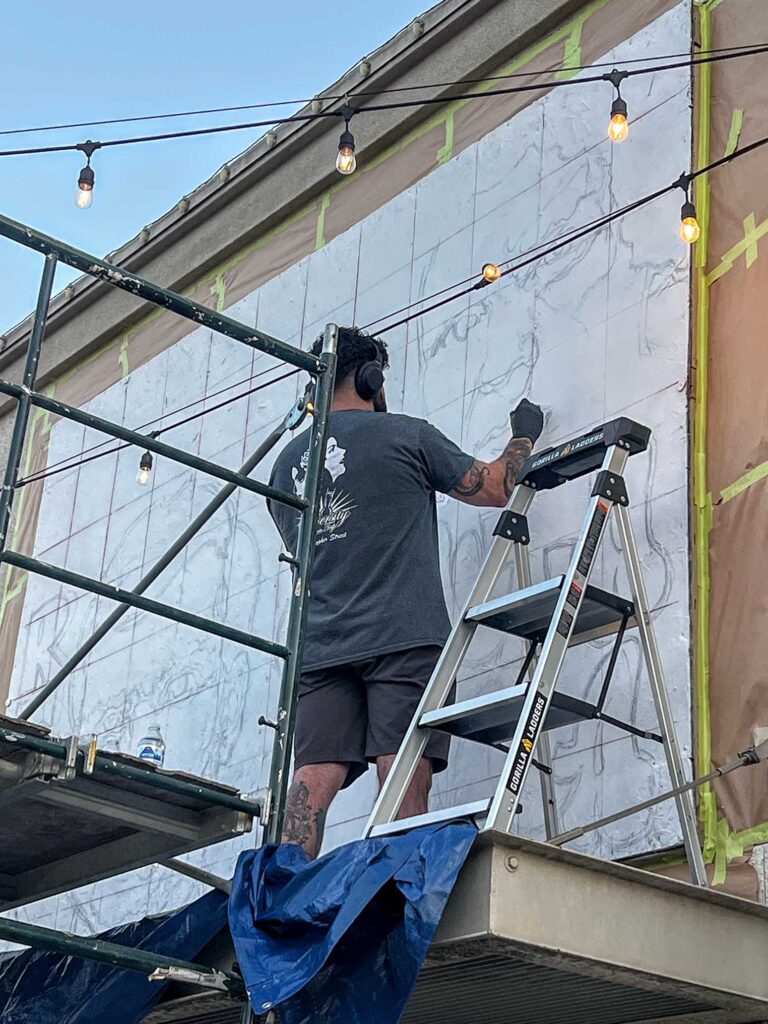 Louis Barak mural in downtown Santa Ana for the Jewish Street Art Festival
