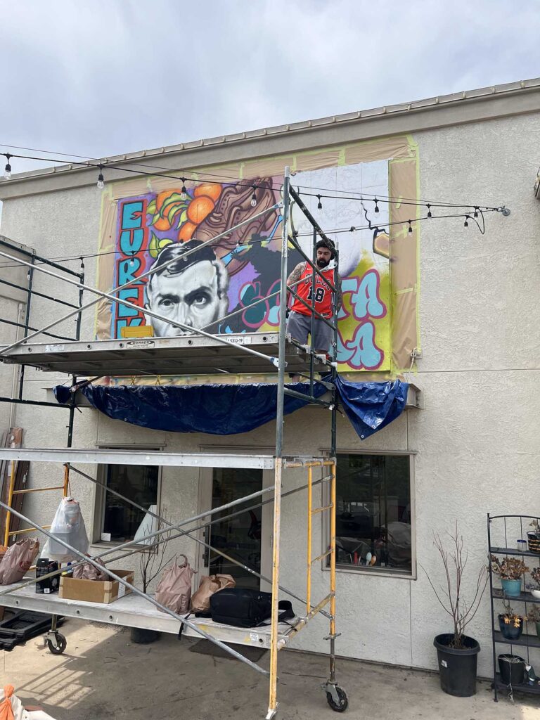 Louis Barak mural in downtown Santa Ana for the Jewish Street Art Festival