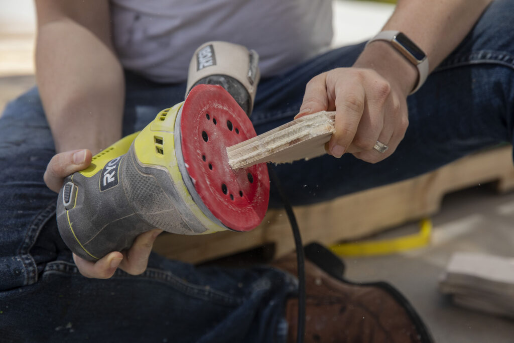Alexander Golob Shir Ha-Ma'alot wooden mural for Jewish Street Art Festival